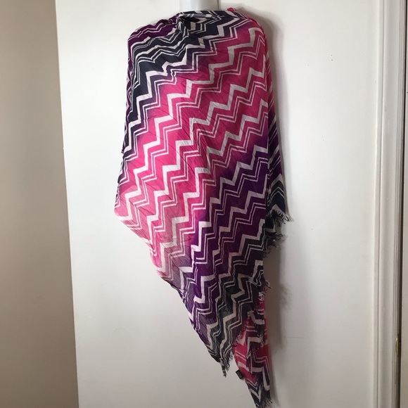 Pink black modern fringe scarf wrap women India - Picture 1 of 6